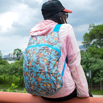 Outdoor super light shoulder bag female ins tide foldable skin bag printed backpack ultra-thin portable travel bag waterproof