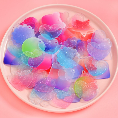 Кремовая акриловая наклейка, прозрачный брелок, DIY, 200 шт, градиент