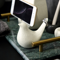 Ceramic ring seat Jewelry Containing box seat Contained Bathroom room countertop Show Decorative Craft Little Bird Swing