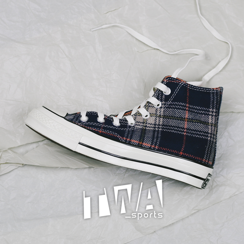 Converse 1970s kẻ sọc màu xanh kẻ sọc màu xanh kẻ sọc màu xanh kẻ sọc vải flannel 162403c162406 giày anta