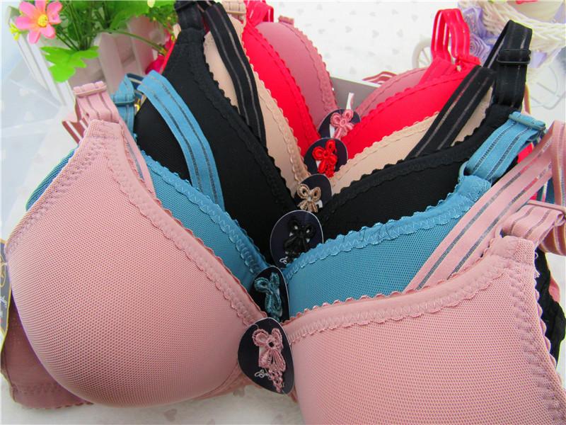 Đích thực 222 không có vòng thép phần mỏng ladies bra B cup không có mô hình không thay đổi đôi ngực đồ lót 3 cái