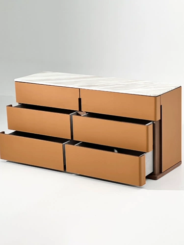 Шкаф для хранения из седельной кожи, итальянский буфет, современный светлый роскошный шкаф для хранения в спальне, шкаф с шестью ящиками, настенный входной шкаф