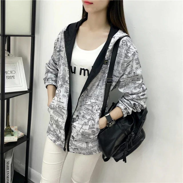 Chống mùa khuyến mãi mùa xuân và mùa thu áo ngắn dài tay nữ sinh viên Hàn Quốc quần áo hai bên mặc áo gió lỏng tops các kiểu áo vest nữ hàn quốc