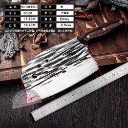 Old-fashioned Zhangqiu kitchen knife hand-made pure handmade genuine Popular ancient kitchen knife professional cutting and cutting