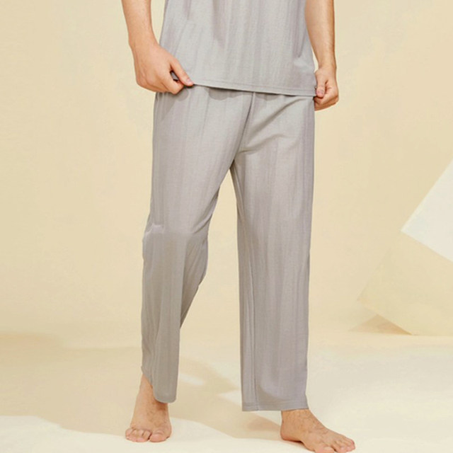 ພະຍາບານນ້ອຍ Tencel pajamas ຜູ້ຊາຍ summer ບາງໆ ice ໄຫມນອກໃສ່ເຮືອນ pants ວ່າງຂະຫນາດໃຫຍ່ pants ຍາວເຄື່ອງປັບອາກາດ