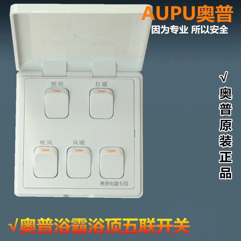 Original assembly AUPU Opto Baths 5-link 5 open switch panel bath top special lighting lamp warm blow warm air blower