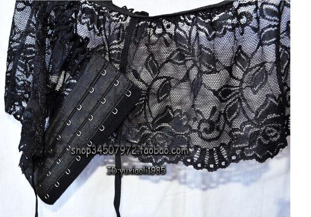 Đặc biệt cung cấp màu đen gợi cảm cung cấp đầy đủ ren sling trong suốt thêm rộng nhiều vòng ngực kích thước lớn thắt lưng thắt lưng nịt tất chân