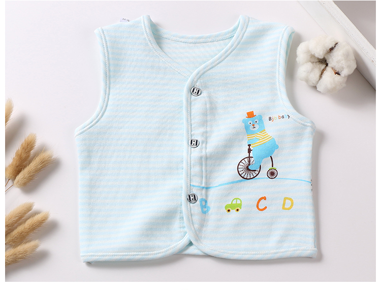 Sơ sinh bé vest mùa xuân và mùa thu mùa hè phần mỏng cotton bé vest 0-3 tháng bé sơ sinh vest mùa hè