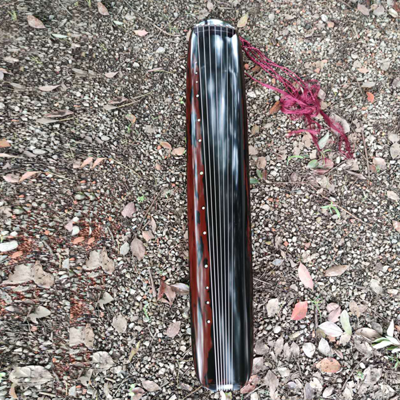 Folk Qinfang pure handmade musical instruments Old Fir Professional Examination College Portable Lacquer Banana Leaf Chaos Guqin