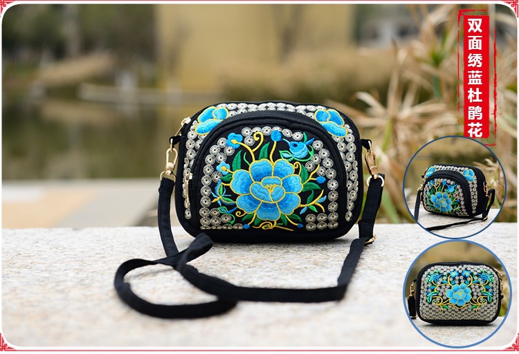 2018 mới Vân Nam gói thêu túi thêu vải túi hoang dã mini lady nhỏ Messenger túi điện thoại di động túi đựng điện thoại đeo thắt lưng nam