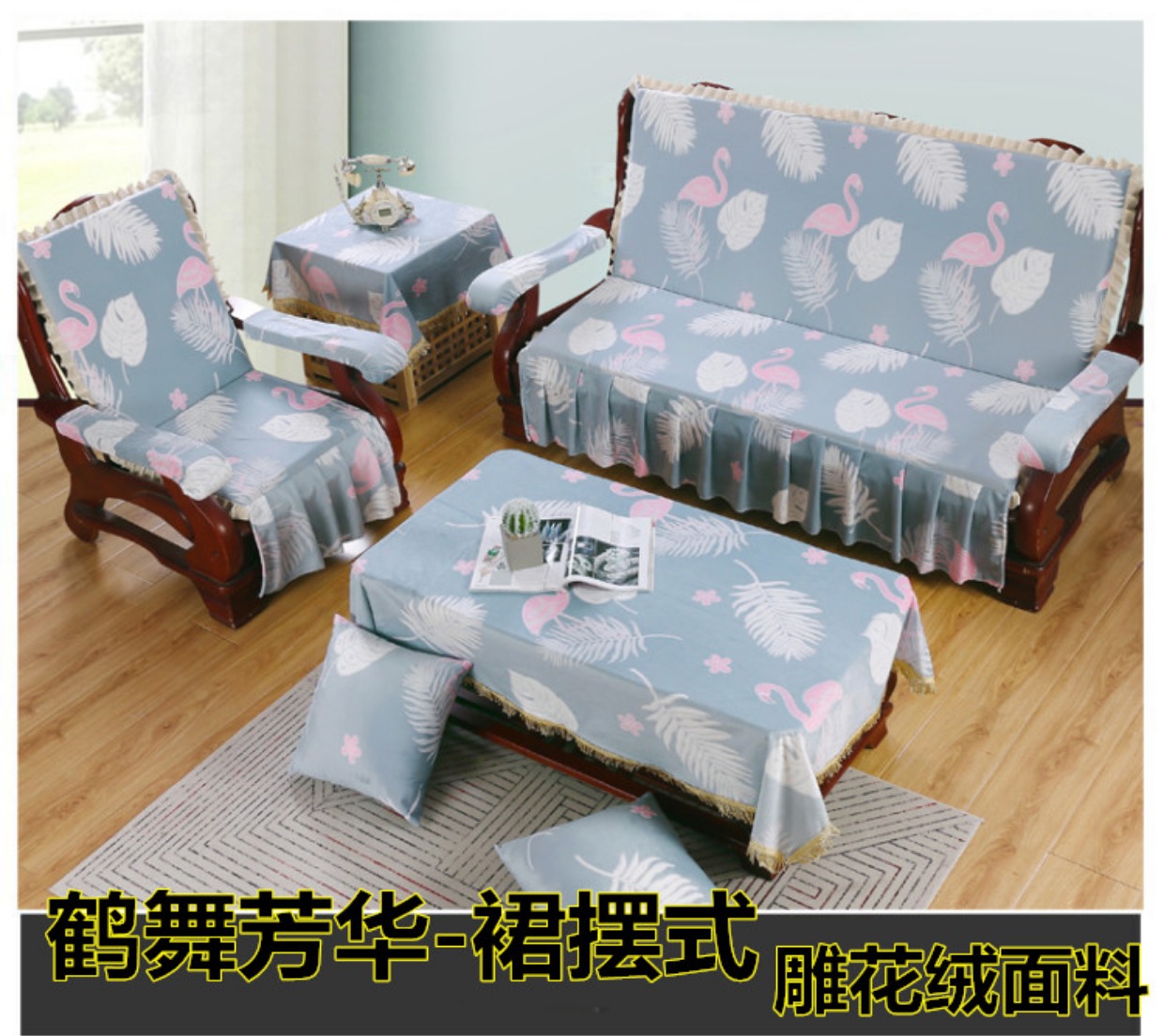 Sofa gỗ đệm đệm xốp đệm đơn ba người phù hợp với gỗ gụ đệm với đệm lưng ghế đệm đệm ghế gỗ