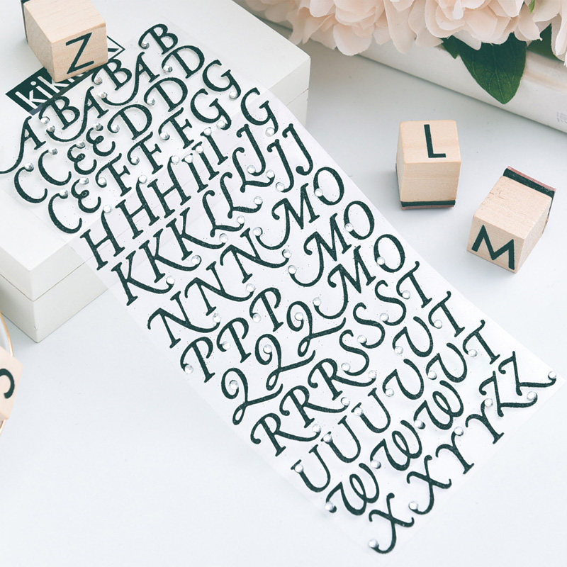 Judy Hand Surmounted Ledger Decorative Stickers Hand Ledger Material SCRAPBOOK Inlaid Diamond Patch Letter Sticker