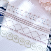 Judy handmade new forest white ink small fresh sulfuric acid paper pearl strip sticker