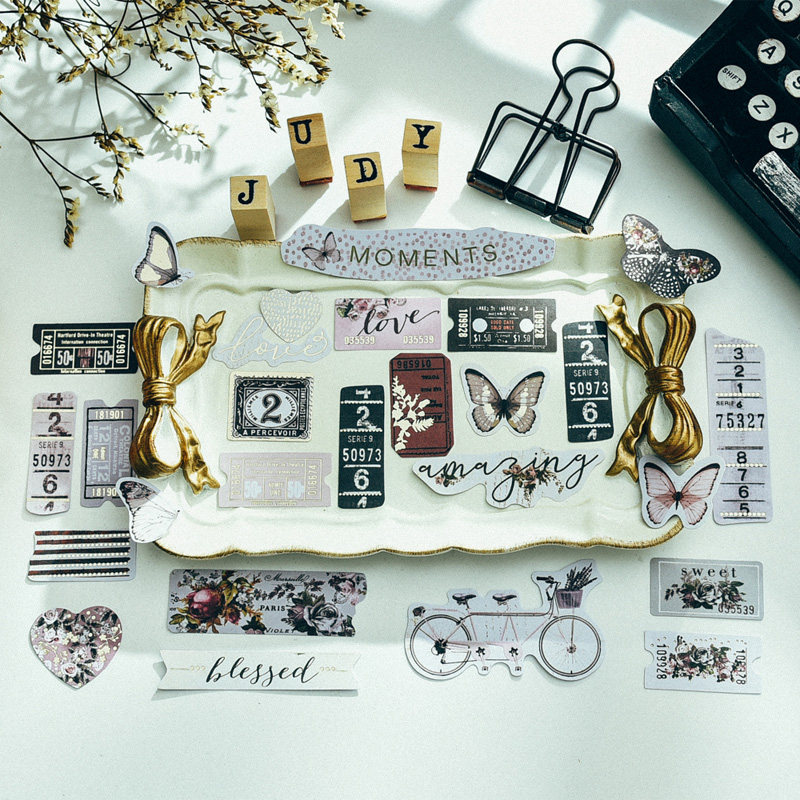 Judy Hand Vintage Handbill Material Light Retro Travel Notes Junkjournal Material