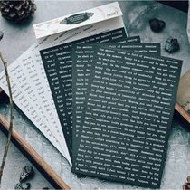 Judy handmade salt light retro printer font sentence stickers 8 sets of 4 optional