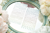 Scrapbook DIY Handbill Album Decoration Stickers Rainbow UV Gold Powder Flat Letter Sticker 216 pieces of 2 pieces