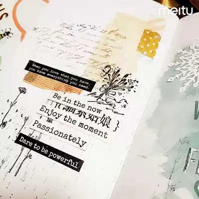 Judy hand-paved account decoration sticker hand account material typewriter English letter large sheet 4 pieces