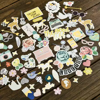 Judy hand-paved account bronzing material hand account sticker 65 pieces of Mori pre-cut adhesive die cut