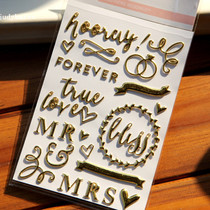 Judy handmade shop Scrapboo album hand account material decorative stickers bronzing stickers WEDDIN