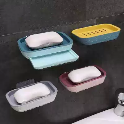 New three-layer drain soap box bathroom powder room non-perforated soap box suction cup wall-mounted soap holder soap holder