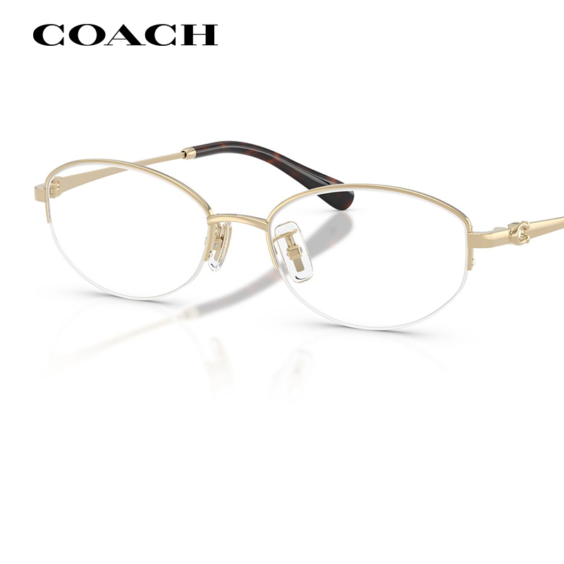 Coach New Eyeglass Frame for Women Hc5207T, High-End, Versatile, Ultra-Light Titanium Half-Frame Eyeglass Frame with Lenses Coach New Eyeglass Frame for Women Hc5207T, High-End, Versatile, Ultra-Light Titanium Half-Frame Eyeglass Frame with Lenses