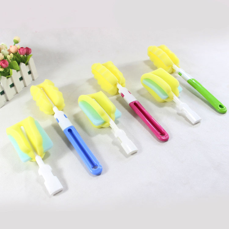 Long handle sponge washing cup brush with replacement head cleaning cup brush wiping cup brush cleaning bottle brush decontamination cup brush