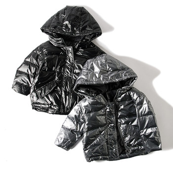 2025 Autumn/Winter New Children's Glossy down Jacket Thickened for Toddlers and Young Children, Anti-Stain, Waterproof, Windproof, and Warm Coat