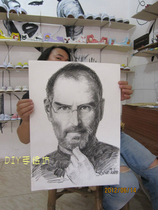 Generation painting boutique sketch avatar realistic portrait portrait Jobs portrait pure hand-painted color lead sketch work free of mail