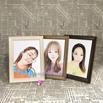 Non-wood environmentally friendly material imitation wood grain frame A4 table simple table set exquisite color resin photo frame