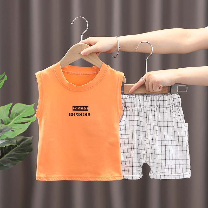 Baby summer dress male split 1 year 1188 months summer vest baby clothes summer suit