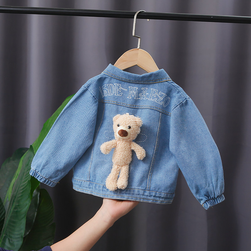 Children's clothes boy jeans coat girl spring clothes 2021 new baby baby Han Edition spring and autumn coat