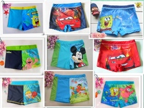 Foreign Trade Raw Single Boy Swimming Pants Flat Corner Sponge Baby Car Mickey Spider-Man Professional Swim Pants