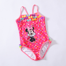 Foreign Trade Original Single Girl Swimsuit Conjoined Cute Children Minie Girl Baby Professional Swimsuit