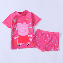 Foreign Trade Original Single Girl Swimsuit Sunscreen Petch Piggy Baby Girl Swimsuit Baby Swimsuit Suit Quick Dry Beach Suit