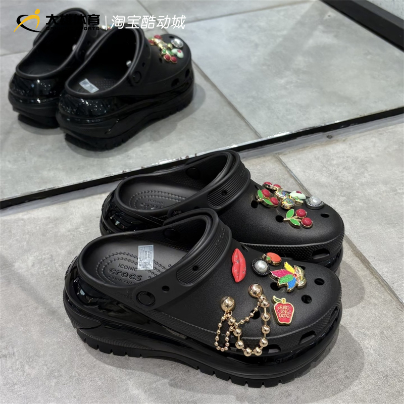 Crocs Classic Clog Shoes Thick-Soled Height-Increasing Outdoor Casual Beach Sandals for Women 207988