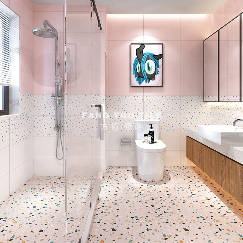 ins net red color terrazzo tile wear-resistant non-slip living room powder room kitchen floor tiles net red dining room wall tiles