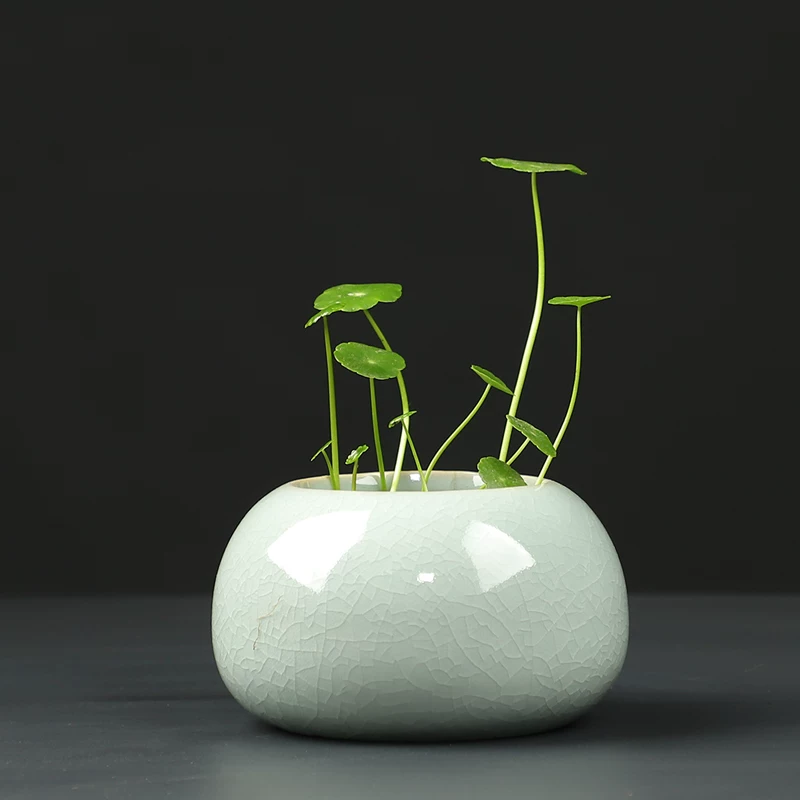 Ceramic Gogh Kiln Film Ceramic Hydroponic Pot No Pole Word Green Plant Container Small Fresh Desktop Flower Clear Warehouse