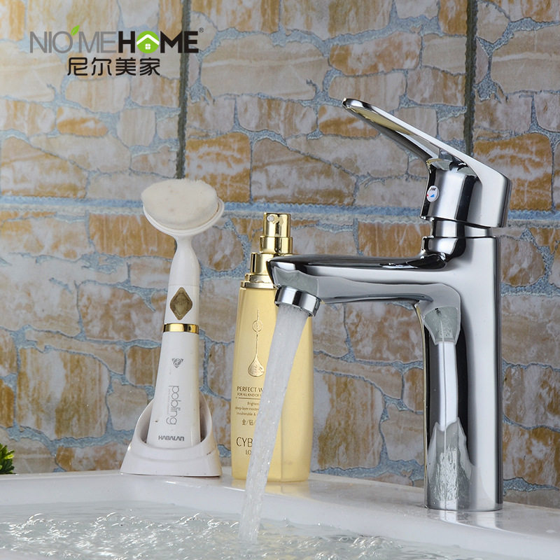 All-copper bathroom faucet hot and cold basin Taipan faucet Washbasin faucet Single-hole vertical mixed faucet