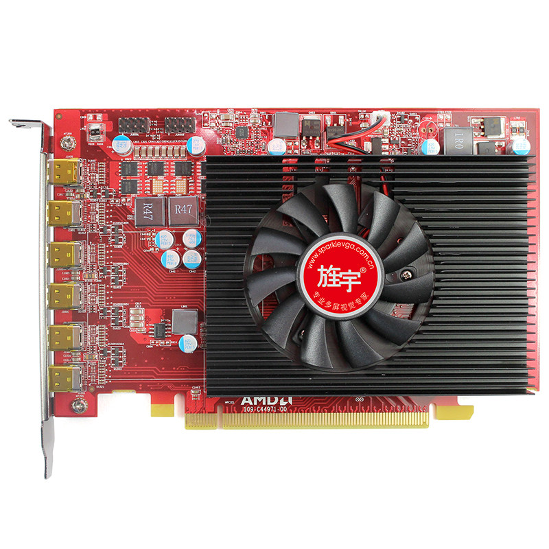 Jingyu Multi-screen graphics card R7 350 2GD5 6MNDP PLUS 6 Lionscreen 4K high-definition DP1 2 can be transferred