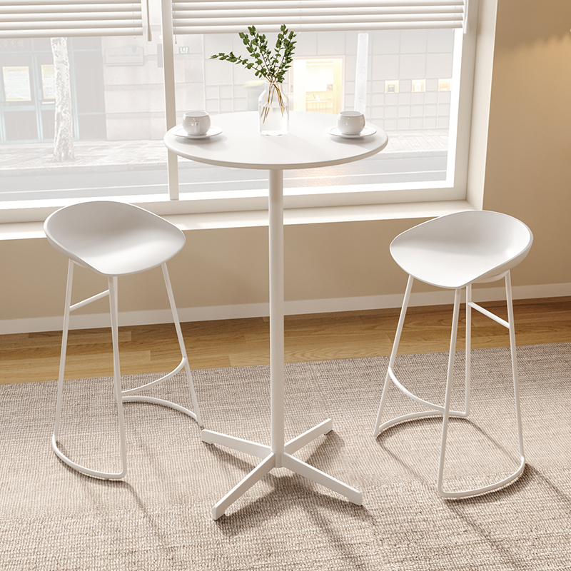 Modern Minimalist High-Legged Round Home Outdoor Commercial Bar Table and Chair Set Outdoor Balcony Leisure Metal Bar