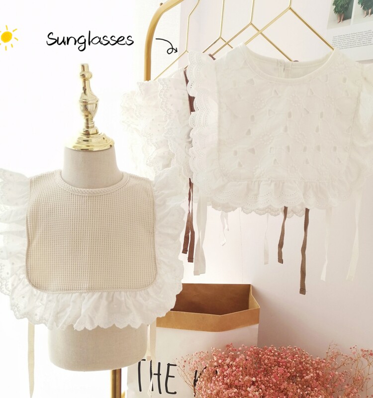 ins South Korea Same-style Baby Lace Hood Woman baby enclosure Han version 100 Lapped Water Scarves 100 Days Fake Collar