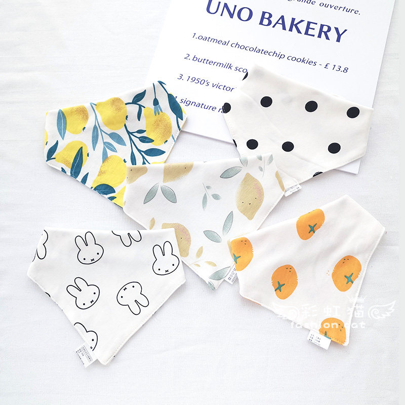 5 dress spitting milk scarves in Korean version newborn pure cotton triangular towels baby small surrounding pocket 100 hitch towels