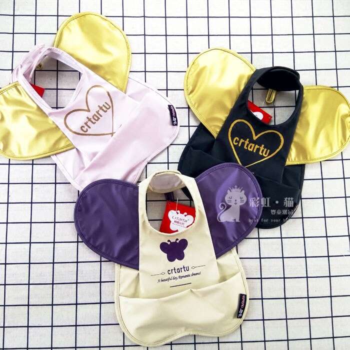 Princess butterfly wings food bag high value children waterproof bib treasure eat three-dimensional bib soft saliva towel
