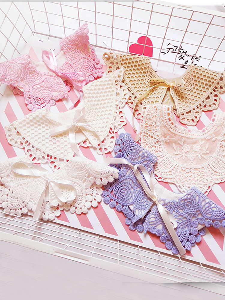 Europe and the United States ins 100 days baby lace bib Pure cotton fake collar Princess retro saliva towel year-old photo decoration