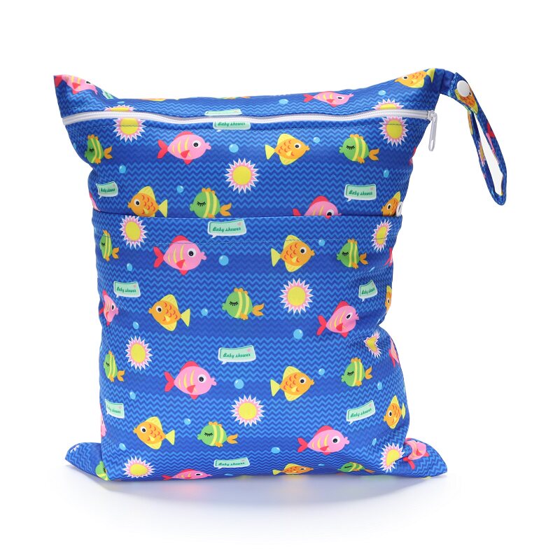 Full digital design Printed diaper bag Waterproof double zipper diaper bag Stroller hanging bag Change diaper storage bag