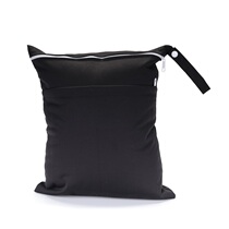 Double zipper solid color waterproof diaper bag Diaper storage bag Stroller hanging bag Mommy bag Wet and dry diaper bag