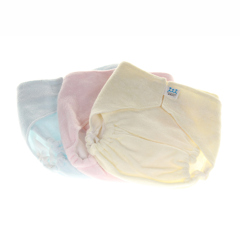 Baby breathable bamboo fiber gauze urine pants assorted with two full cotton cotton burps 