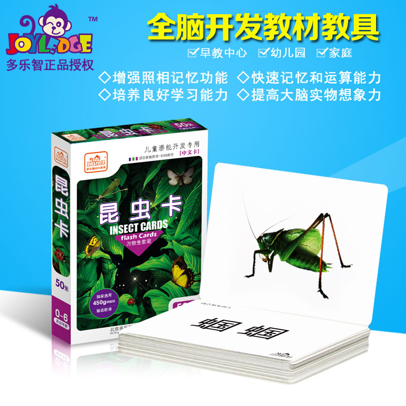 Duman Early Education Encyclopedia Flashcard Polyphony insect card full brain potential Development teaching aids Baby Enlightenment Literacy Card
