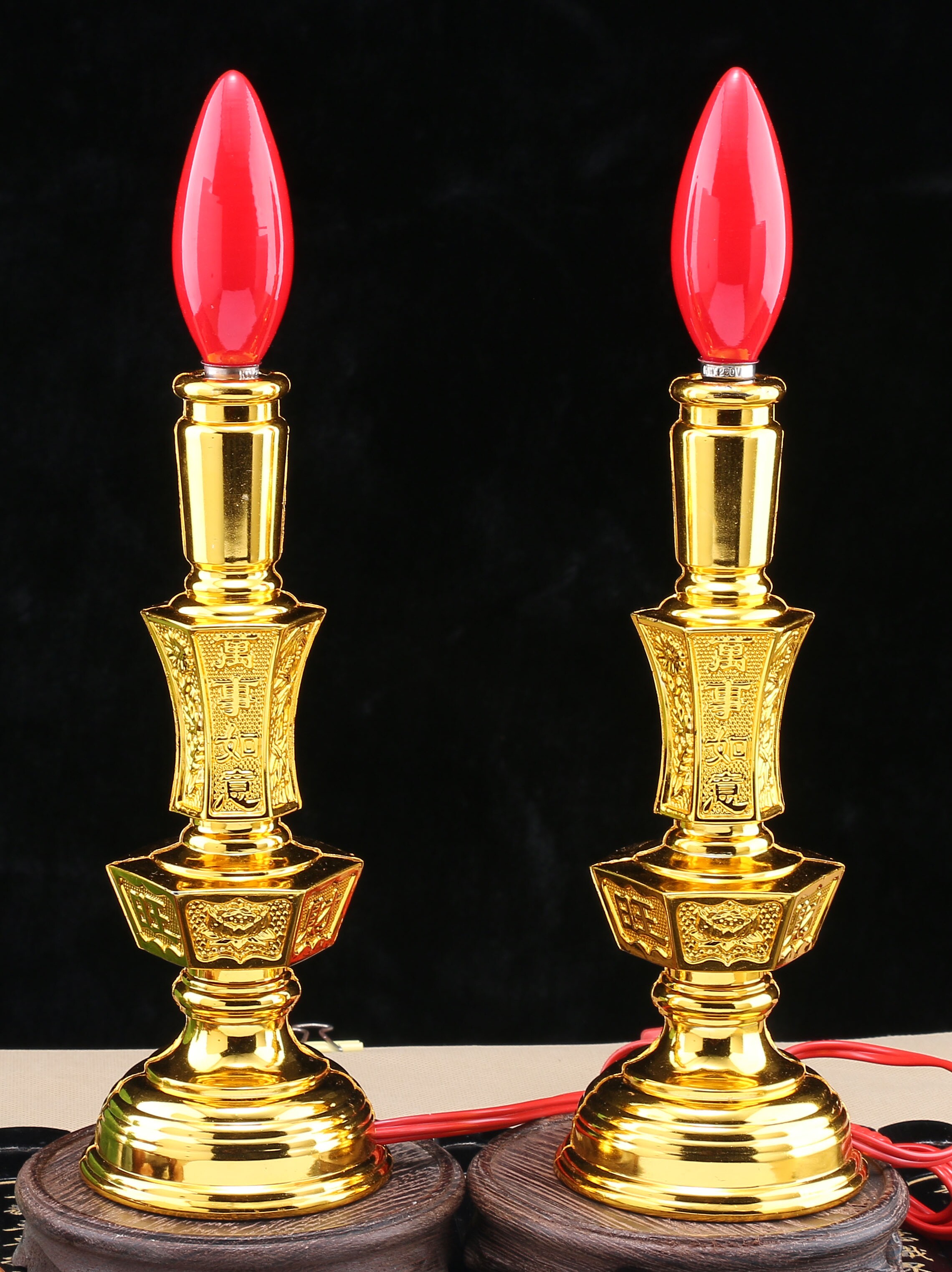 Electric candle LED lamp Electric candle lamp Changming Lamp God of Wealth Lamp God table lamp Household for Buddha Lamp Electronic candle holder Plug-in