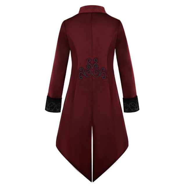 ເສື້ອກັນໜາວຜູ້ຊາຍຍຸກກາງຂອງເອີຣົບແລະອາເມລິກາ retro medieval tuxedo ເສື້ອຄຸມ velvet ປອມສອງຊິ້ນ spliced ​​​​embroidered velvet jacket trendy